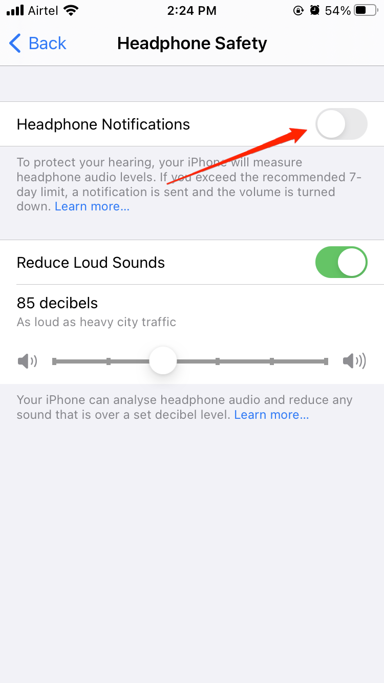 turn off headphone safety
