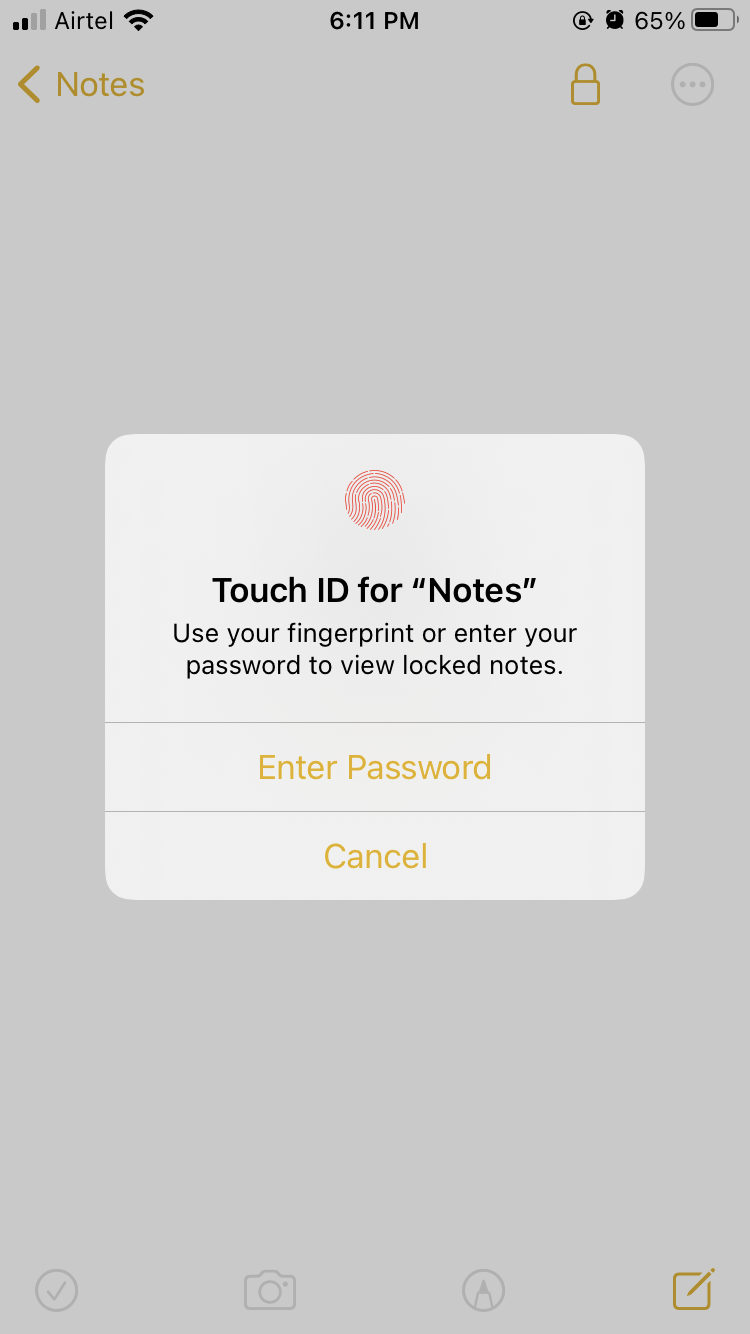 How to Lock iPhone Notes? 8 iphone note unlock touch ID