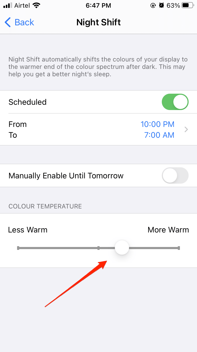 How to Setup Night Mode in iPhone? 4 night shift temperature settings iphone