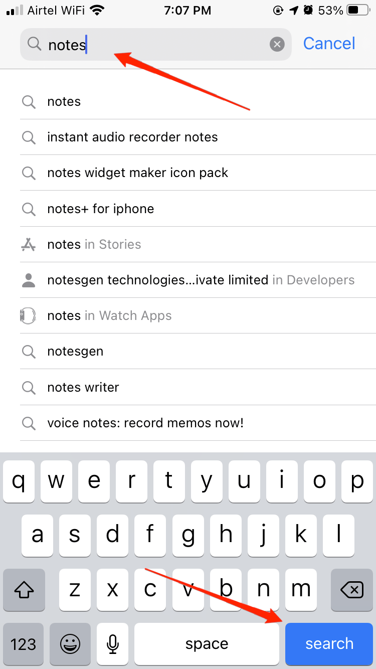notes appstore iphone