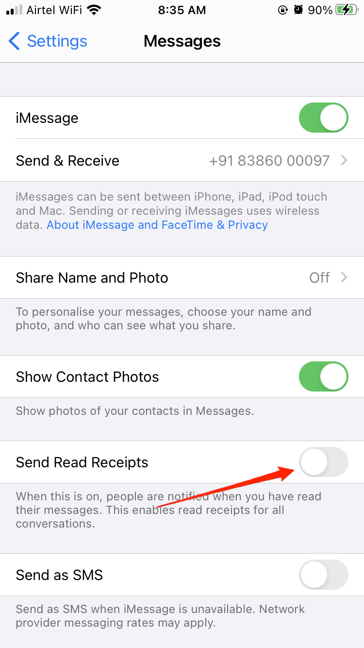 How to Disable Read Receipts On iMessage on iPhone and Mac? 3 read recipts message iphone