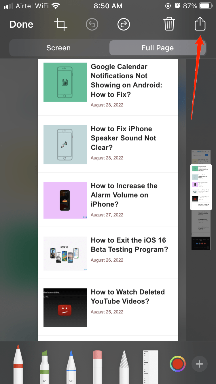 scrolling screenshot iphone