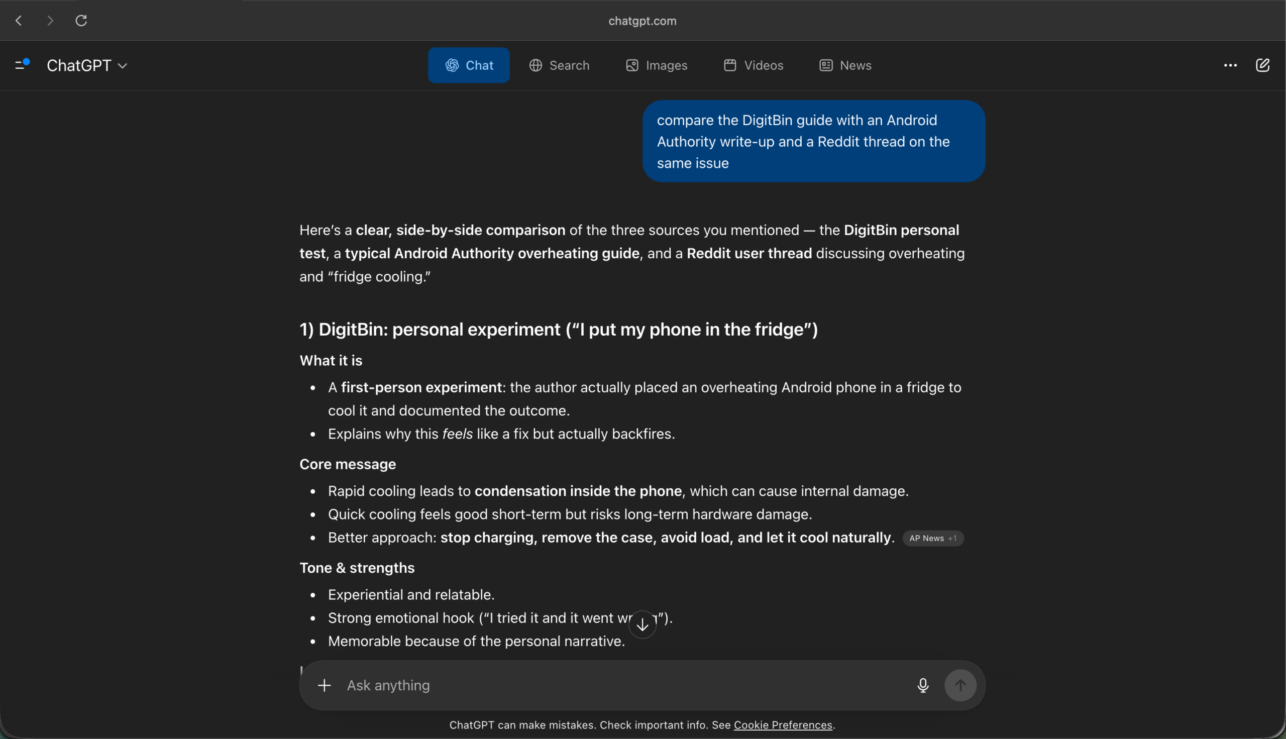 I Tested Chrome's Ask Gemini and ChatGPT Atlas: Only One Changed How I Browse 4 I_asked_it_to_compare_the_DigitBin_guide_with_an_Android_Authority_write-up_and_a_Reddit_thread_on_the_same_issue