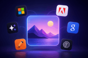 Image showing multiple free AI image generation tools illustration