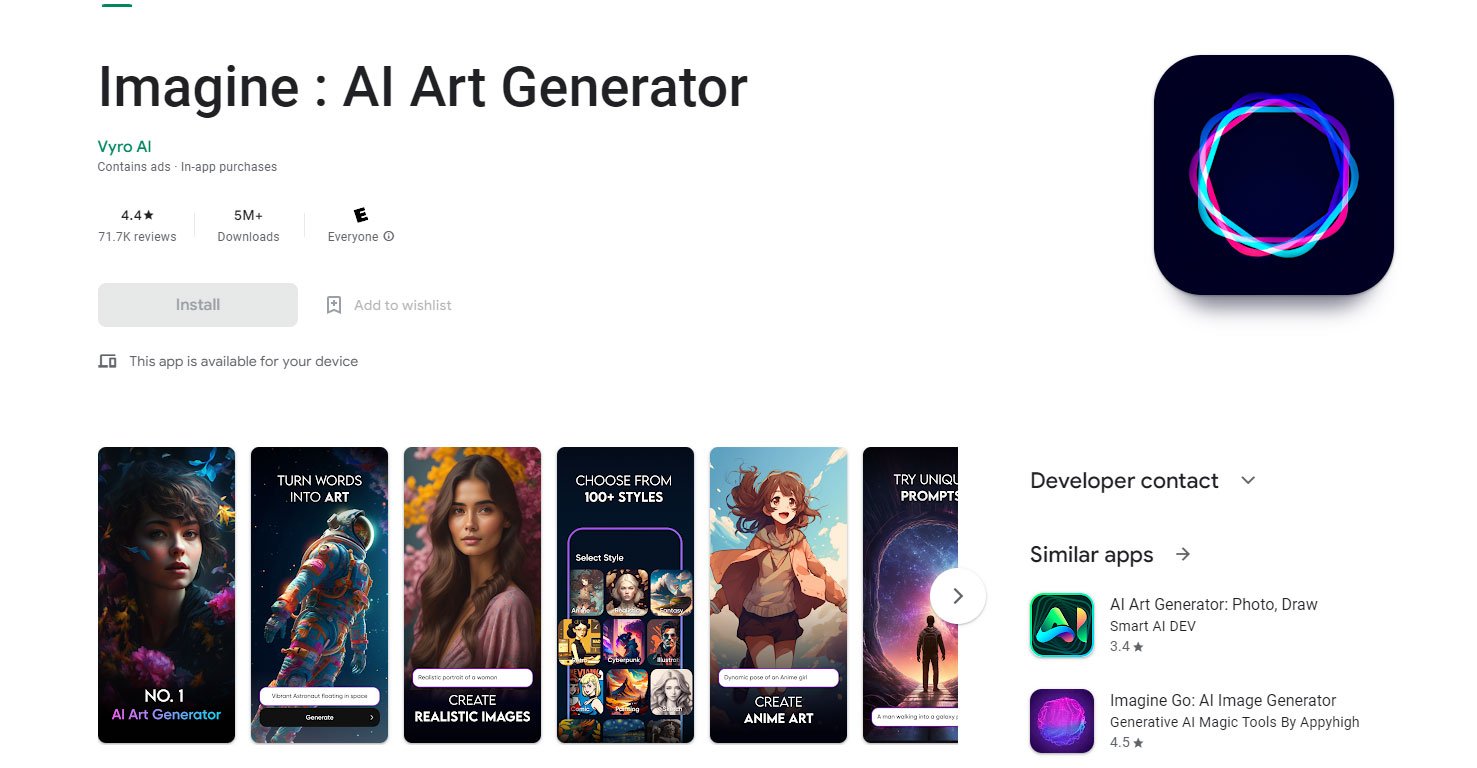 10 Best AI Image Creators for Android 8 Imagine AI