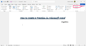 How to Create a Fraction in Microsoft Word 8 Click on Equations