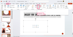How to Insert PDF Into Microsoft PowerPoint 12 Choose Insert Link from the link menu
