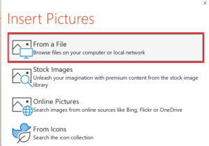 Insert pictures to crop a picture into a circle