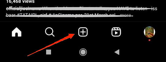 How to do a Joint Post on Instagram? 2 On the home page, tap on the + icon at the bottom of your screen.