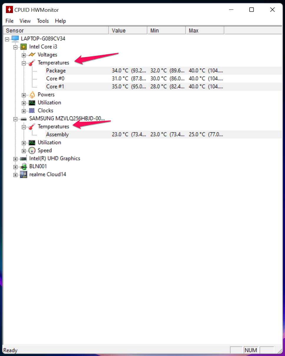 Intel CPU Temperature