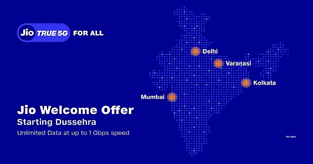 Jio 5G launch date & Cities