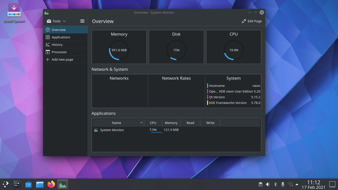 Best Linux Distributions for KDE Plasma 5 8 KDE Neon System Monitor