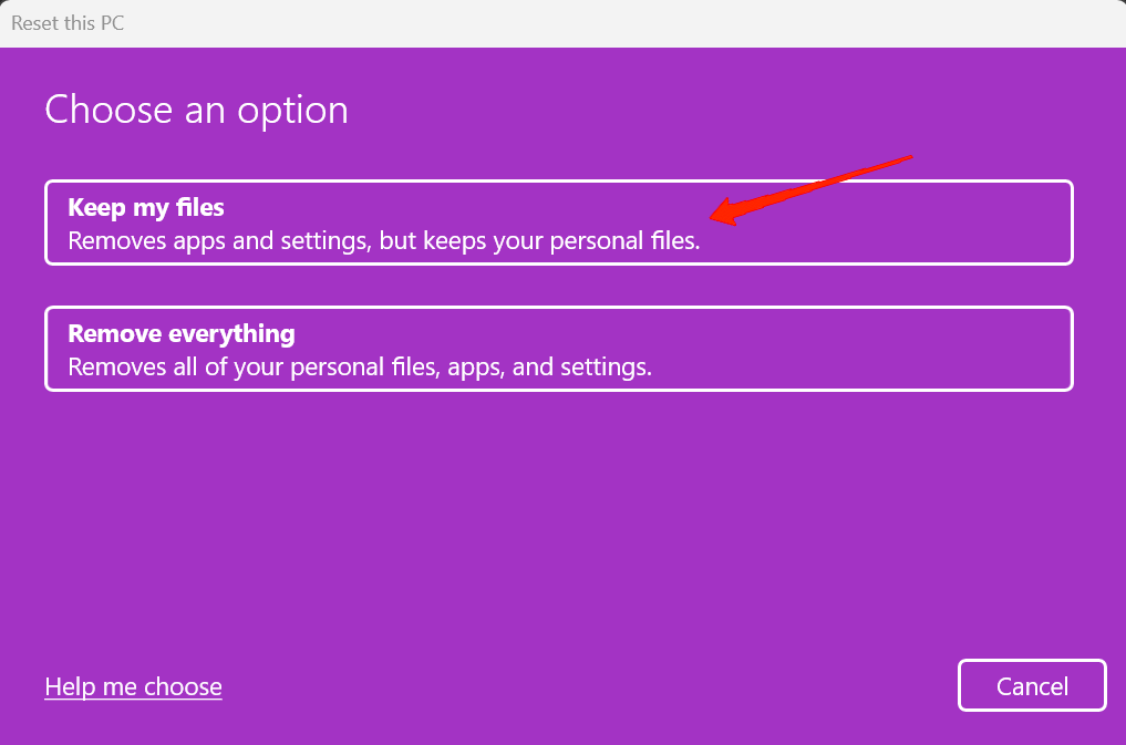 How to Reset Windows 11 Without Losing Data 5 Keep my files