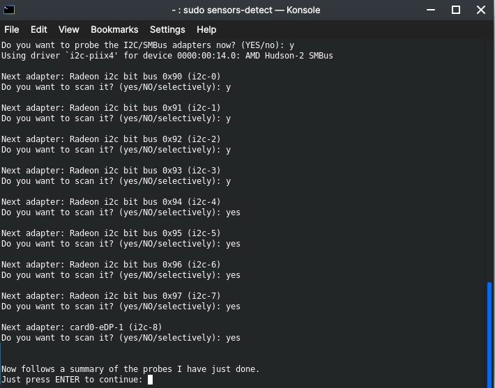 How to Check CPU and Hardware Temperature in Linux? 11 Keep_typing_“yes”_till_the_detection_process_ends