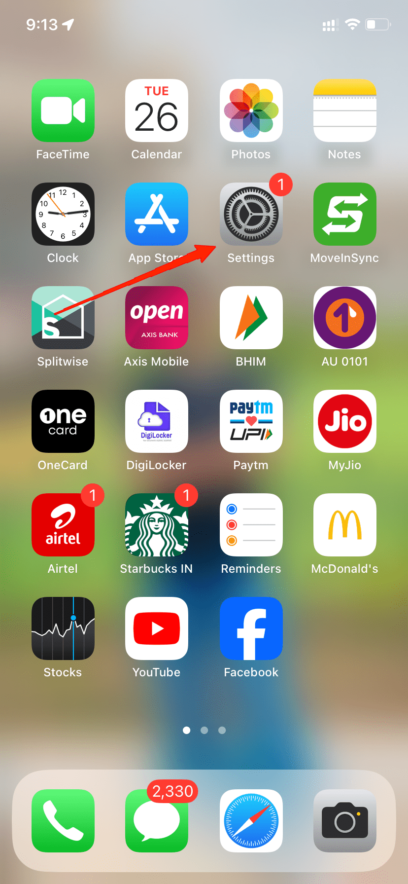 Launch the Settings app.