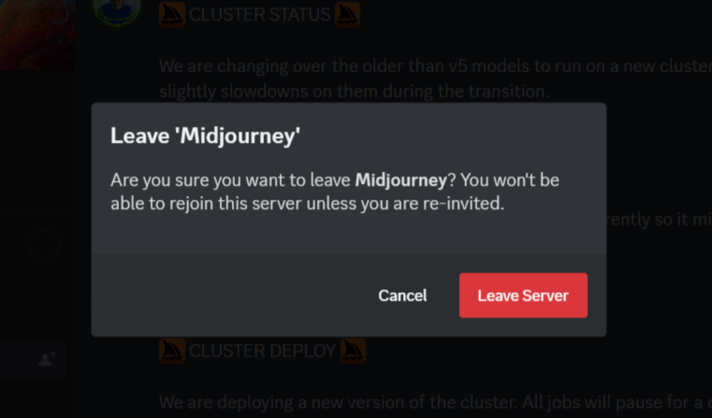 How to Fix Midjourney AI 'Failed to Process Your Command' Error? 8 Leave Midjourney