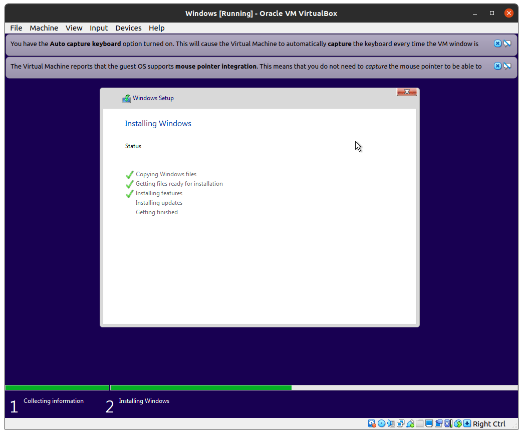 How to Run and Use Windows 10 in Linux PC? 32 Let the Installation Complete