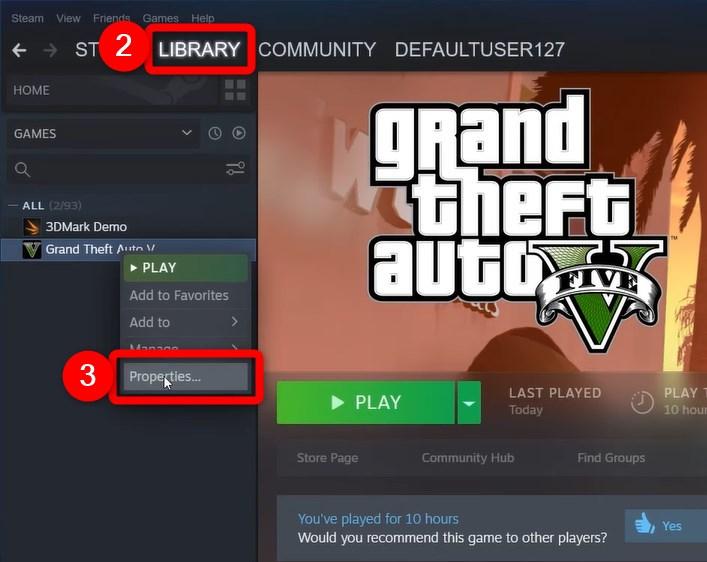 How to Fix GTA 5 Not Opening on windows 11? 2 Library Properties