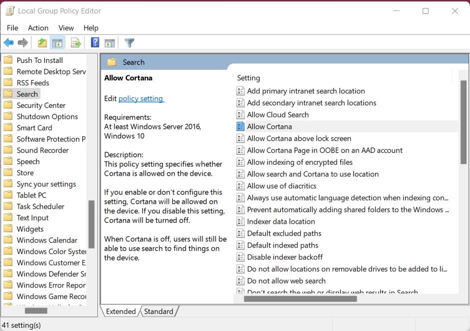 How to Disable or Uninstall Cortana in Windows 11 12 Local Group Editor Policy