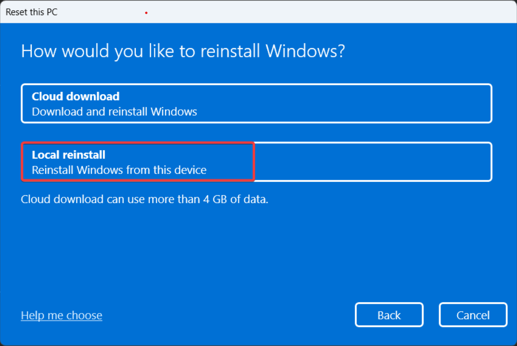 How to Fix Dynamic Lock Not Working in Windows 11 28 Choose Local Reinstall option