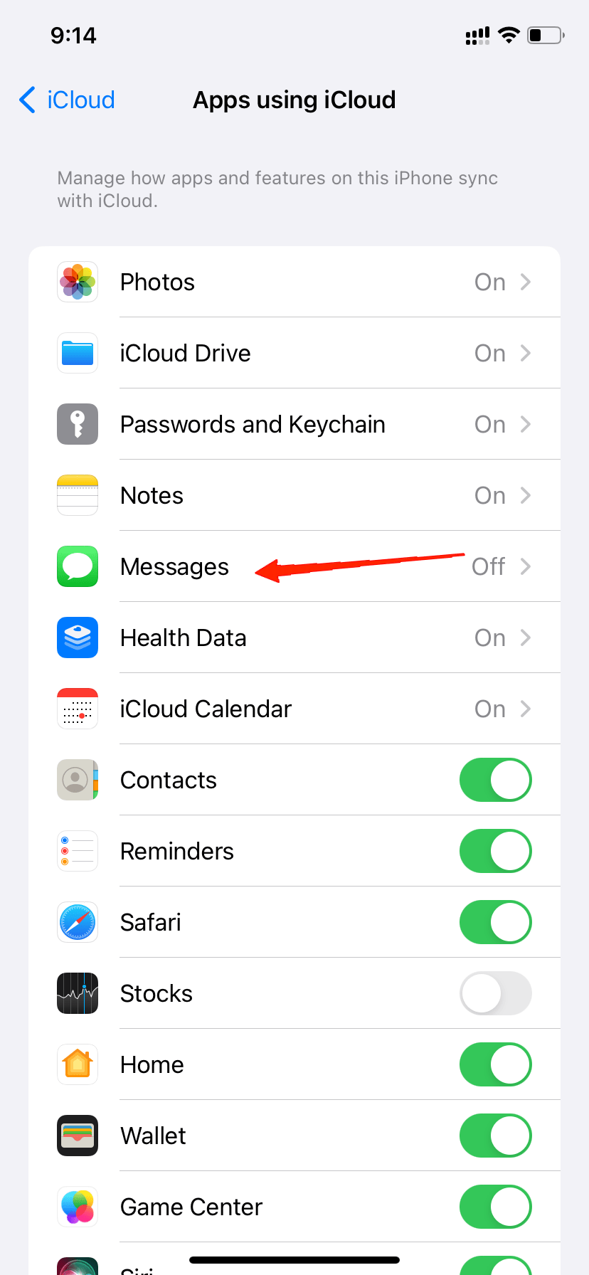 Why Can't I See Pictures on iMessage? Easy Fixes! 6 Locate Message and tap on the toggle to enable it.