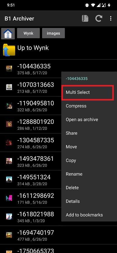 How to Password Encrypt a ZIP File on Android? 2 Long press on one file and choose the option to “Multi-select” to select multiple files that you wish to ZIP and protect behind a password