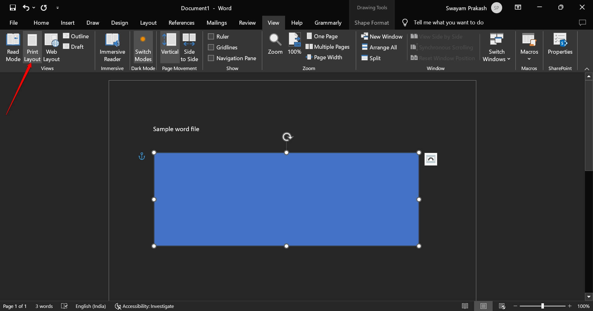 How to Fix ‘This Image Cannot Currently Be Displayed’ Error in Microsoft Word? 12 MS Word view print layout