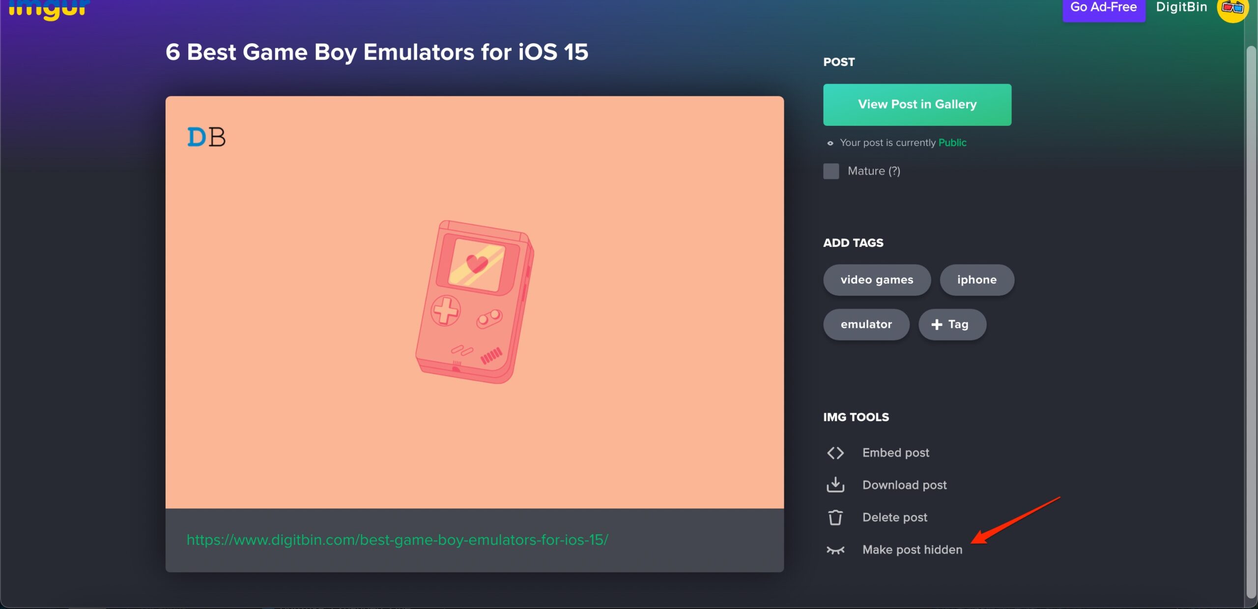 How to Make Photos Private on Imgur? 8 Make Post Hidden