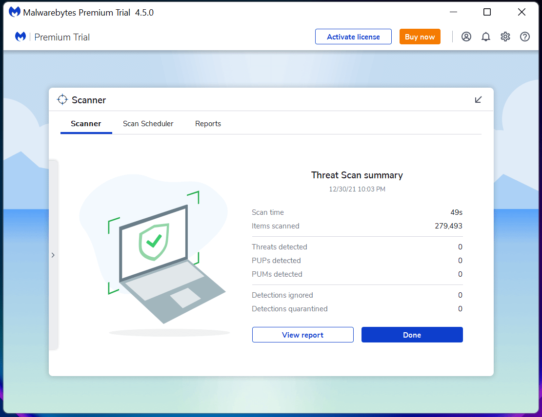 Malwarebytes Results