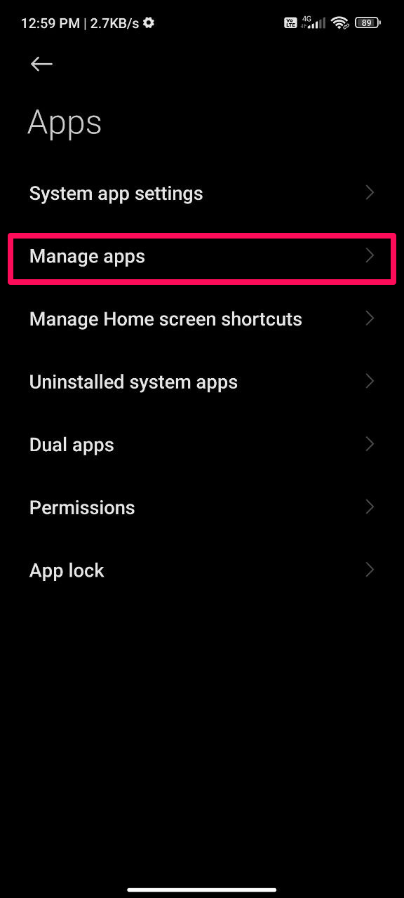 Manage Apps