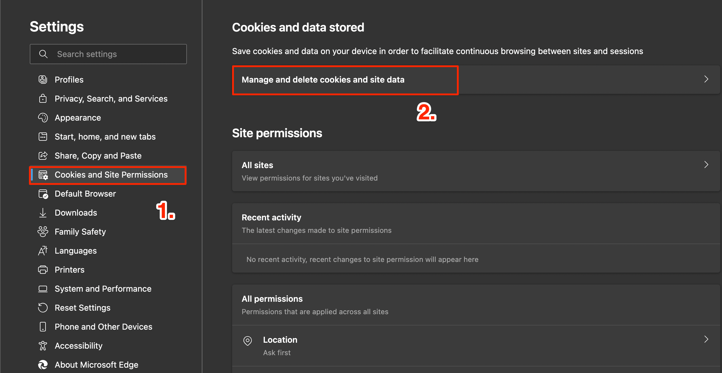 How to Increase Download Speeds in Microsoft Edge for Windows? 13 Manage and delete cookies and site data