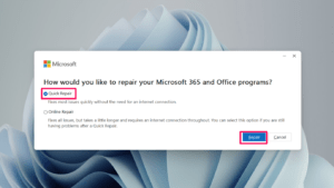 Top 10 Ways to Fix Arrow Keys Not Working in Excel on Windows 17 Click on Quick repair