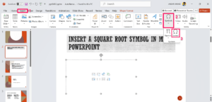How to Type Square Root Symbol in MS PowerPoint 2 Choose Symbol from the Symbols Menu