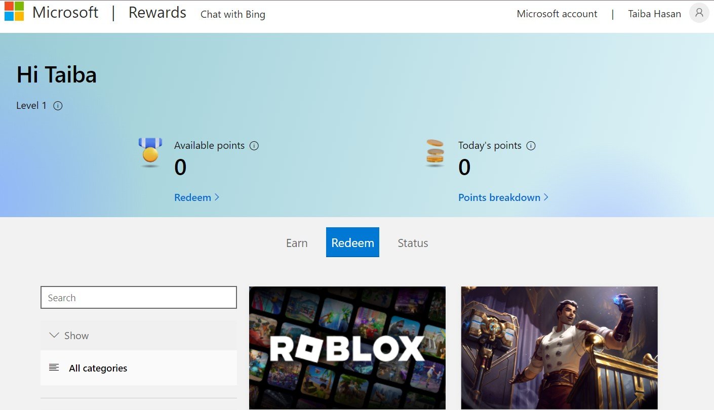 How to Earn Microsoft Rewards Points? 4 Microsoft Rewards dashboard