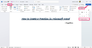 How to Create a Fraction in Microsoft Word 3 Choose More Symbols option
