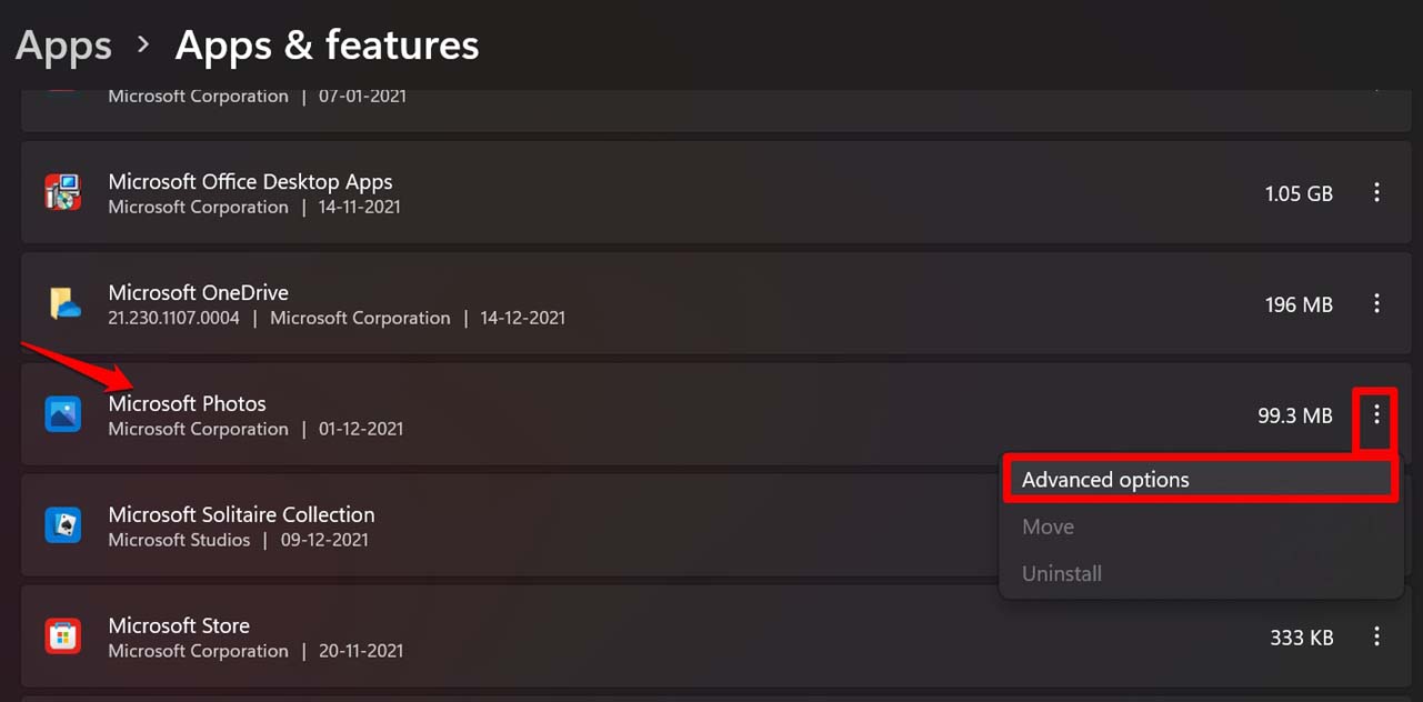 How to Fix Photos App Not Working on Windows 11 17 Microsoft photos advanced options