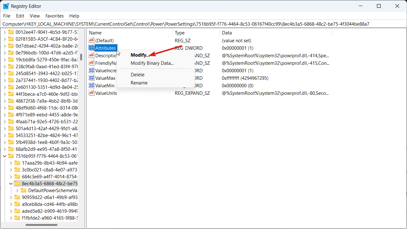 How do you Change the Screen Timeout in Windows 11 17 Modify Attributes value