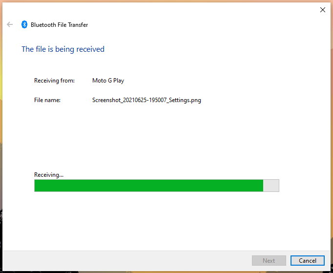 How to Use Bluetooth Send Files from Android to Windows? 13 Monitor the desktop or laptop screen, and it should start receiving the files