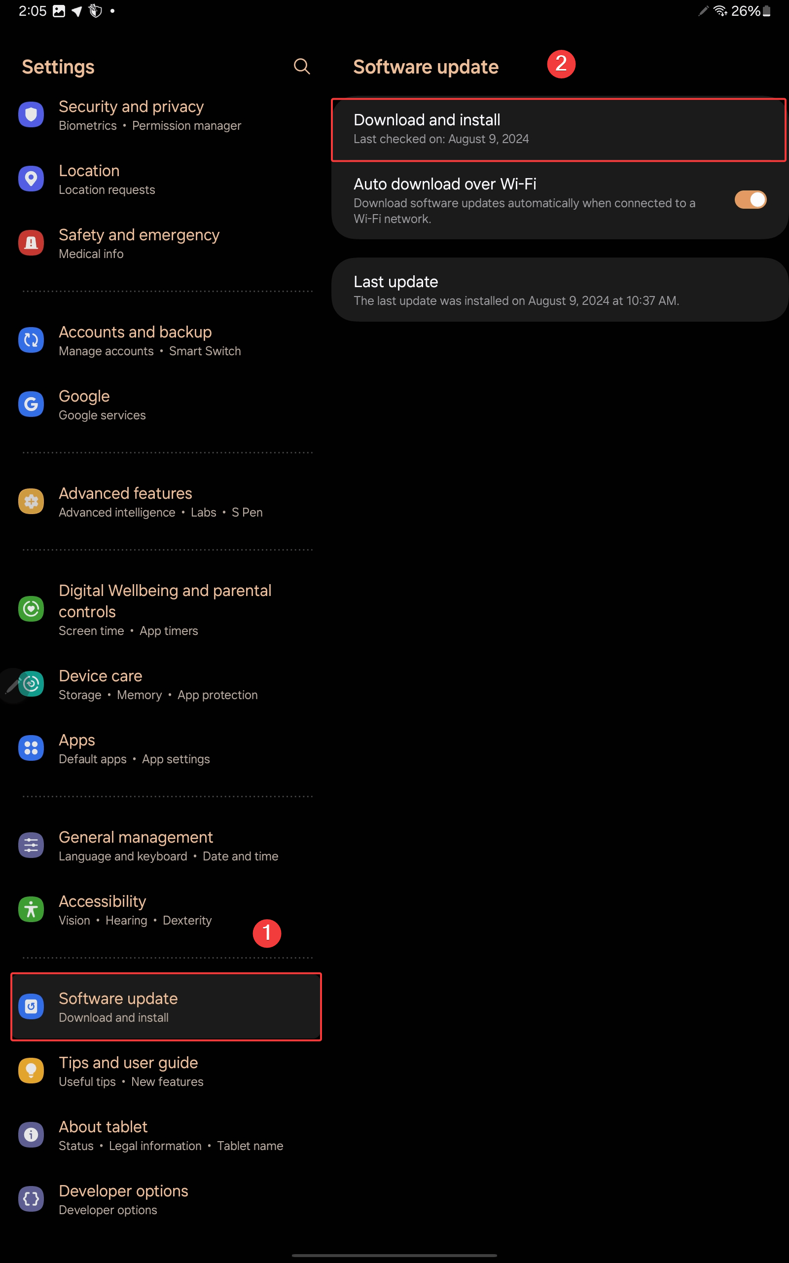 Fix: Moisture Detected in Charging or USB Port on Samsung Devices 8 Software updates > Download and install