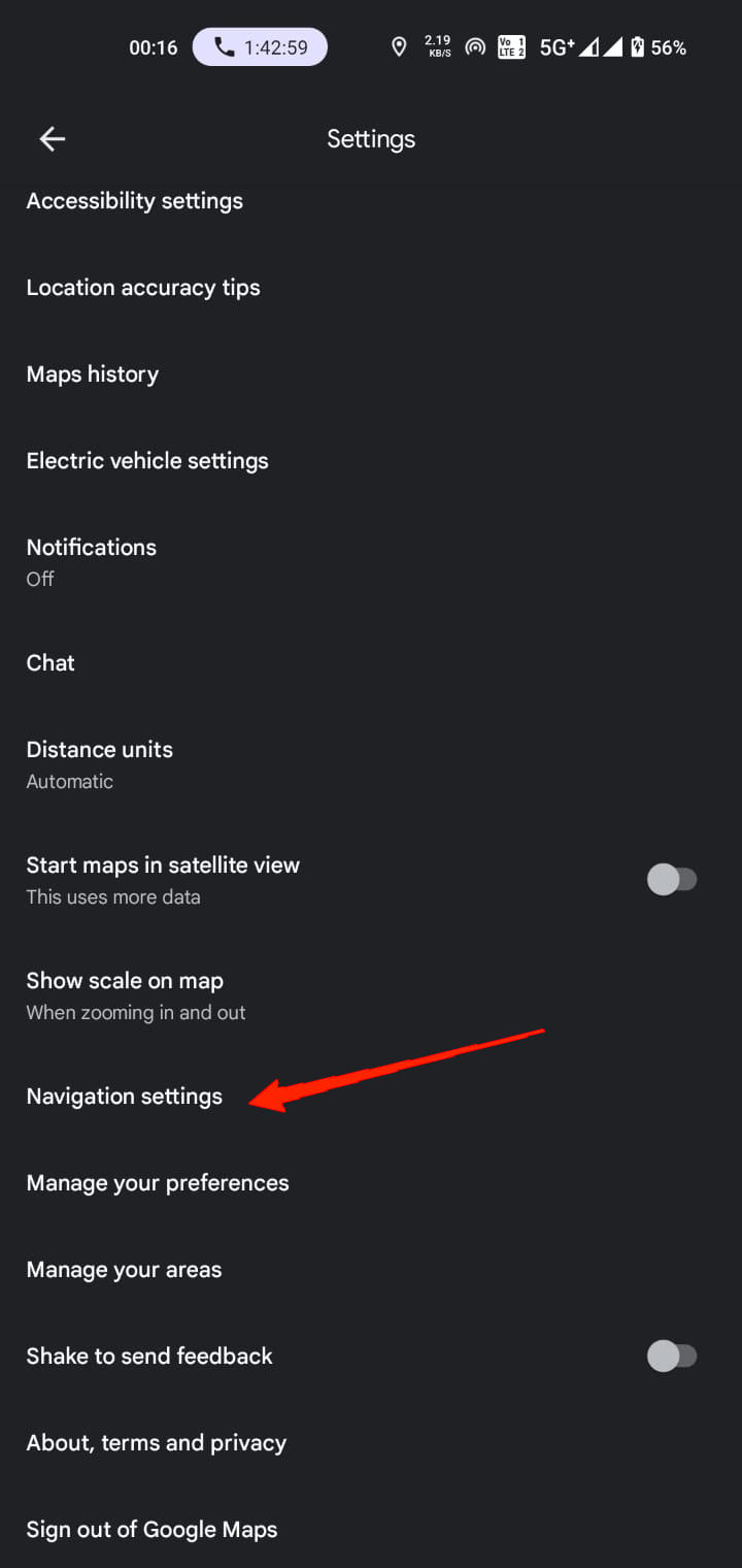 How to Fix Google Maps Live View Grayed Out or Not Working 4 Tap on Navigation Settings
