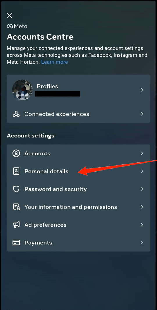 How to Hide Instagram Account from Search? 8 Next, go to Personal details.