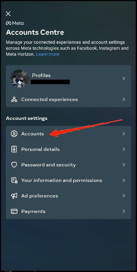 How to Hide Instagram Account from Search? 13 Next, select Accounts.