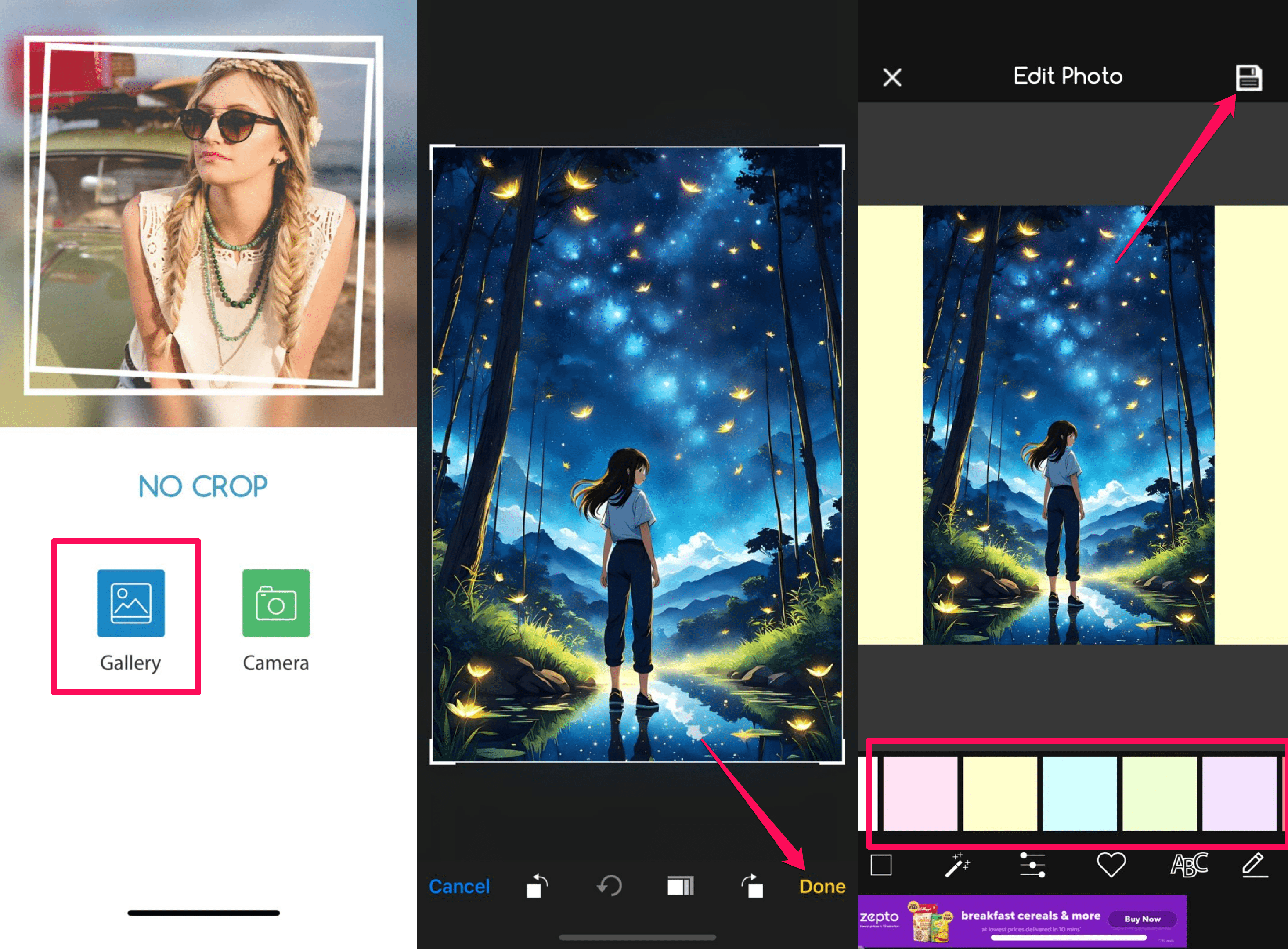 How to Add Full Size Picture on WhatsApp Profile 3 Add background to image using No Crop app