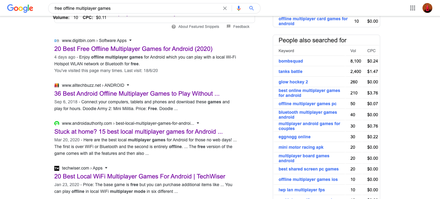 Dark Mode in Google Search Results on Chrome 2 Normal Google Search Results