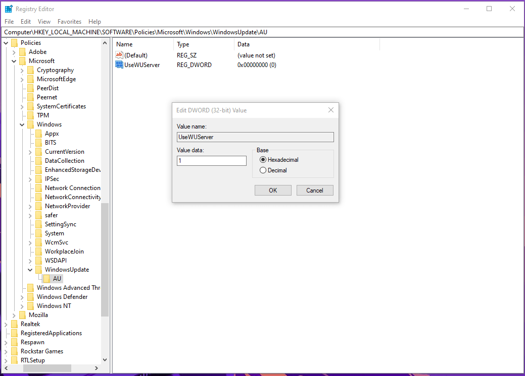 How to Fix the Windows Update Error Code 8024402C? 15 Now, change the value from 0 to 1 to make it effective