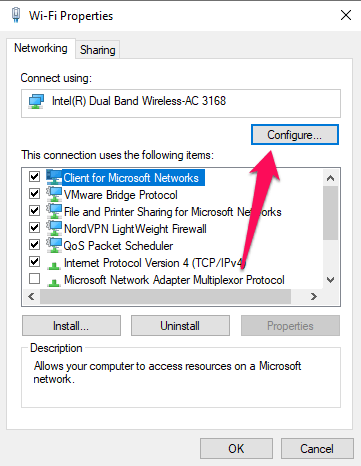 Now, click on the configure button