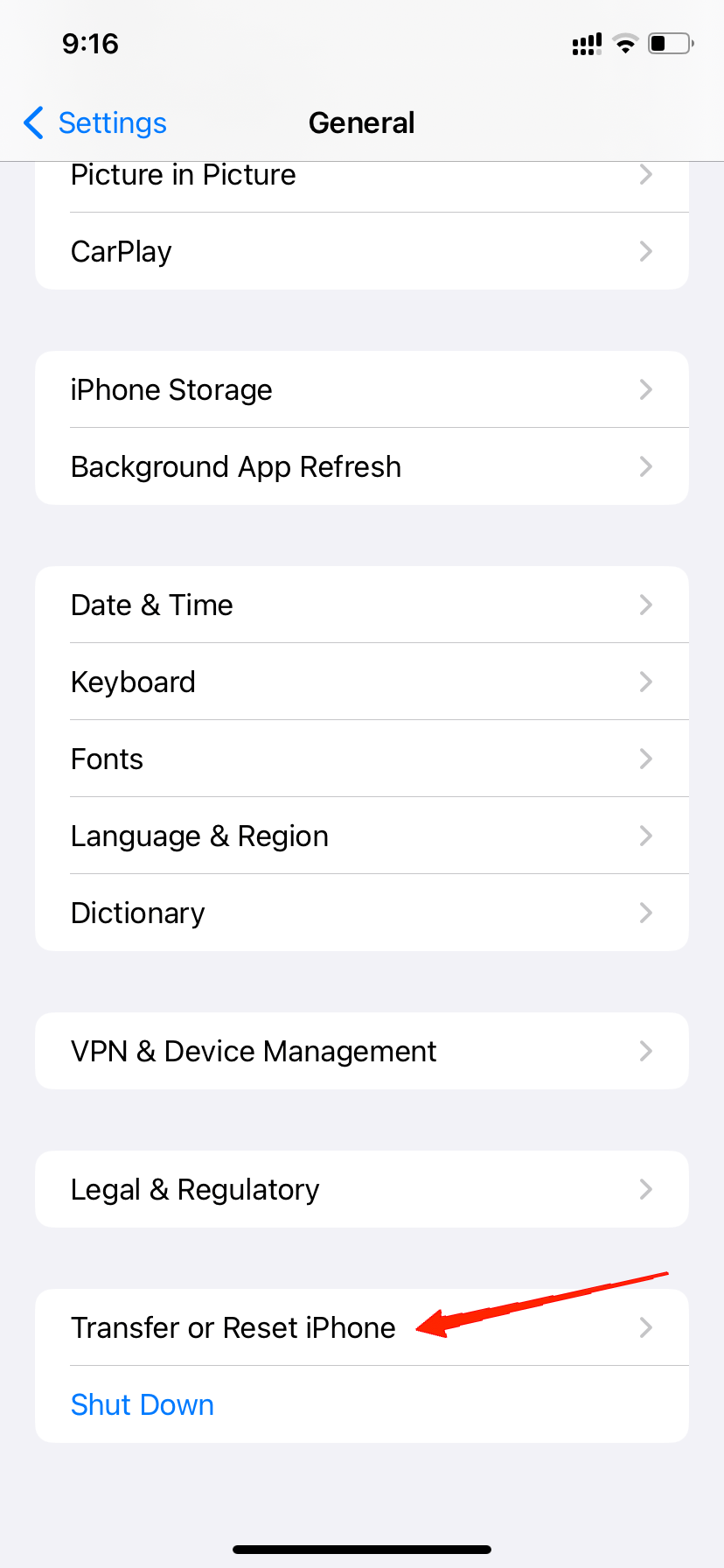 Why Can't I See Pictures on iMessage? Easy Fixes! 14 Now tap on 'Transfer or Reset iPhone'.