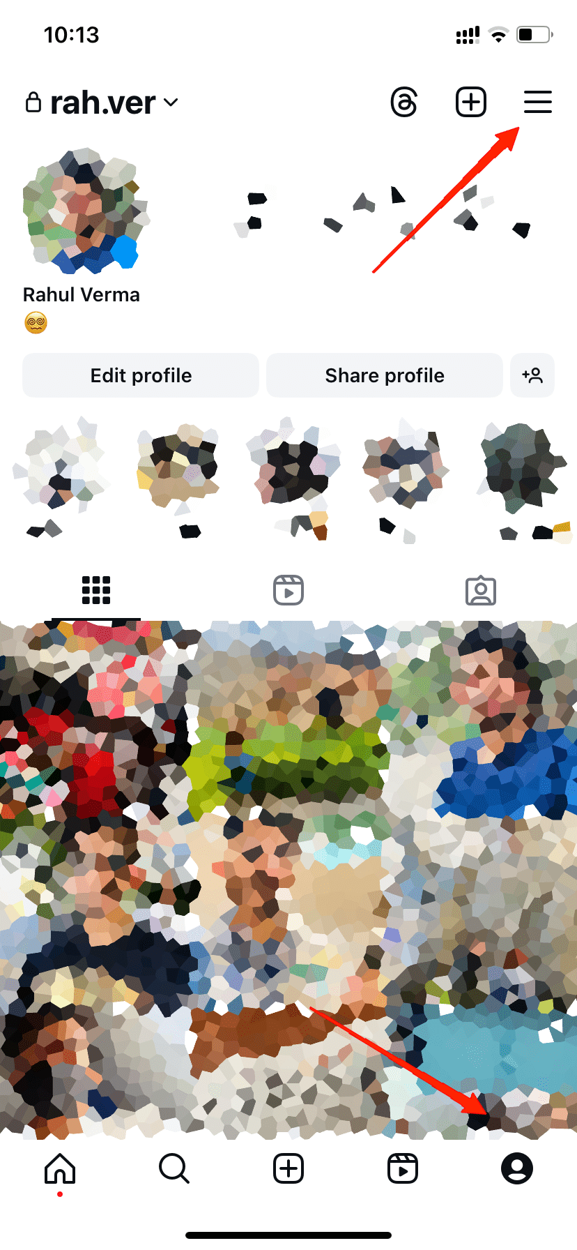 Now, tap on the Menu icon in the top-right corner.