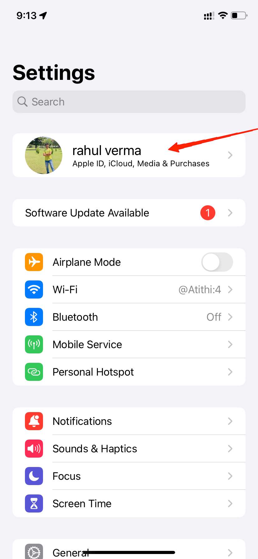 Why Can't I See Pictures on iMessage? Easy Fixes! 3 Now, tap on your iCloud account at the top