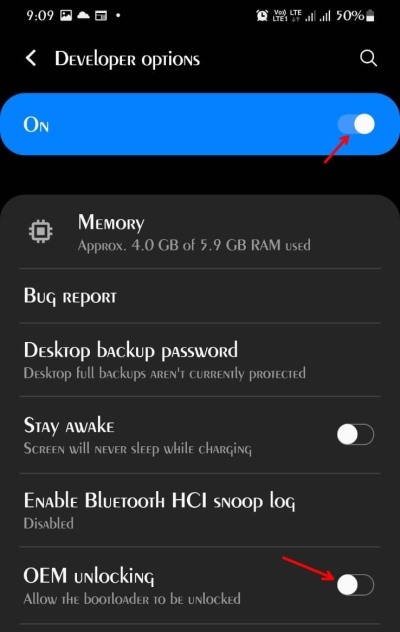 enable oem unlock android